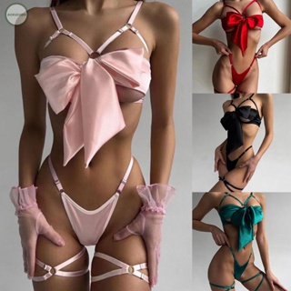 GORGEOUS~Sexy Lingerie Set with Hollow Bra Thong and Leg Ring Perfect Nightwear for Women