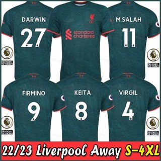 เสื้อกีฬาแขนสั้น ลายทีมชาติฟุตบอล Darwin Keita Firmino Salah Virgil Player Version 22 23 LFC ทรงหลวม