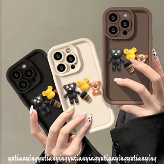 เคสโทรศัพท์มือถือแบบนิ่ม กันกระแทก ลายการ์ตูนหมี Violent Bear Coffee Tigger 3D พร้อมตุ๊กตา สําหรับ Redmi Note 11 8 12 10s 10 9 Pro Max Redmi A1 9C NFC 10C 9A A2 10A 9 9T POCO M3