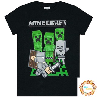 เสื้อยืดคอกลม แขนสั้น ผ้าฝ้าย 100% พิมพ์ลายเกม minecraft พลัสไซซ์ สําหรับผู้ชาย