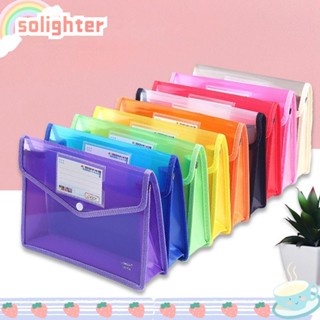 Solighter กระเป๋าโฟลเดอร์ PVC ขนาด A4 ทนทาน สําหรับใส่เครื่องเขียน