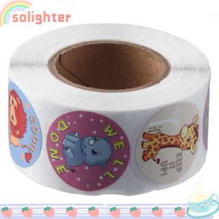 Solighter สติกเกอร์ฉลาก ลายการ์ตูนสัตว์ ทนทาน สําหรับติดของขวัญ