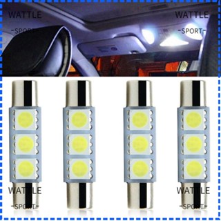 Wattle หลอดไฟอ่านหนังสือ LED ภายในรถยนต์ 5050 3SMD COB 31 มม. 4 ชิ้น สําหรับ 4 ชิ้น