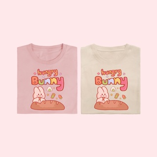 [S-5XL]Hungry Bunny เสื้อยืด T-shirt Unisex Cotton 100%