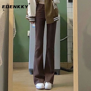 EOENKKY กางเกงขายาว กางเกงยีสน์ผู้หญิง ทรงหลวม ๆ ตรง Retro Hip Hop Pants 2023 NEW Style WMY239067J 36Z230909