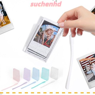Suchenhd อัลบั้มรูปภาพ 3 นิ้ว กรอบรูป กลิตเตอร์ กล่องเก็บของ เก็บนามบัตร แบบพกพา ที่ใส่โฟโต้การ์ด แบบใส สําหรับ Instax mini 12/11