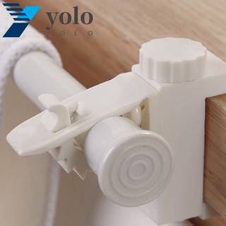 Yolo คลิปยึดราวผ้าม่าน แบบพลาสติก มีกาวในตัว สีขาว สําหรับแขวนผ้าม่าน 2 ชิ้น