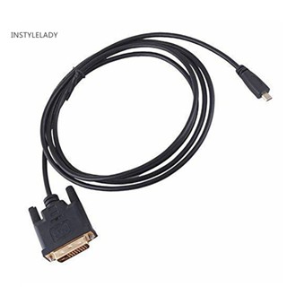 Instylelady DOONJIEY อะแดปเตอร์สายเคเบิล ชุบทอง Micro HDMI 03 1 18 เมตร เป็น DVI 24+1Pin สําหรับ HDTV