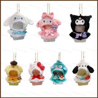 SANRIO Kts เสื้อคลุมตุ๊กตาซานริโอ้ Kuromi Melody Purin Pachacco Cinnamoroll ขนาด 13 ซม. ของขวัญ สําหรับเด็กผู้หญิง