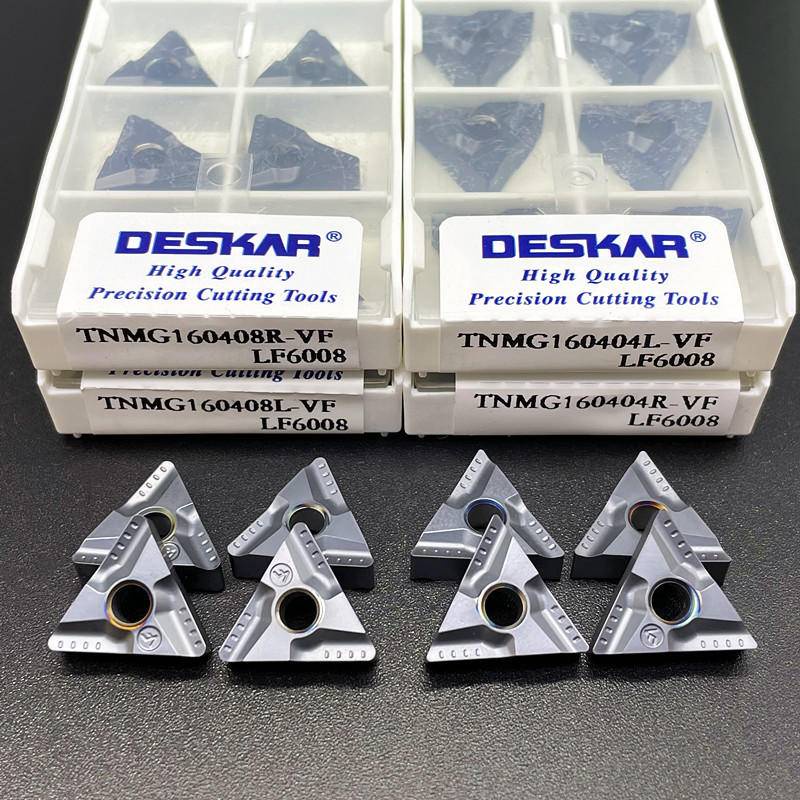 10 ชิ ้ นคุณภาพสูง DESKAR 100 % Original TNMG160404 Tnmg160408 Lr VF LF6008 คาร ์ ไบด ์ แทรกเครื ่ องมือหมุนภายนอก TNMG 160404 160408 เครื ่ องมือเครื ่ องกลึง CNC สําหรับเหล ็ กและสแตนเลส