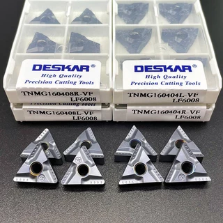 10 ชิ ้ นคุณภาพสูง DESKAR 100 % Original TNMG160404 Tnmg160408 Lr VF LF6008 คาร ์ ไบด ์ แทรกเครื ่ องมือหมุนภายนอก TNMG 160404 160408 เครื ่ องมือเครื ่ องกลึง CNC สําหรับเหล ็ กและสแตนเลส