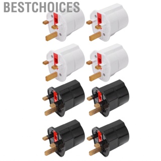 Bestchoices 4Pcs AC 250V 13A EU To UK Conversion Plug Grounding 2 Pin 3 Adapter Converter With Fuse