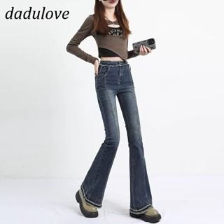 DaDulove💕 New American Style Ins High Street Raw Edge Slightly Flared Jeans Niche High Waist Wide Leg Pants Trousers