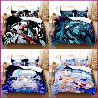 Sy2 Hatsune Miku 3in1 ชุดเครื่องนอน ผ้าปูที่นอน ผ้านวม ซักทําความสะอาดได้ ใส่สบาย YS2