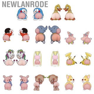 Newlanrode Car Door Rearview Mirror Collision Protection  3D Cartoon Cute Butt Decoration  Scratch Strip