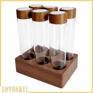 [Lovoski1] หลอดแก้วใส่เมล็ดกาแฟ แบบไม้ใส รีฟิล สําหรับบาร์