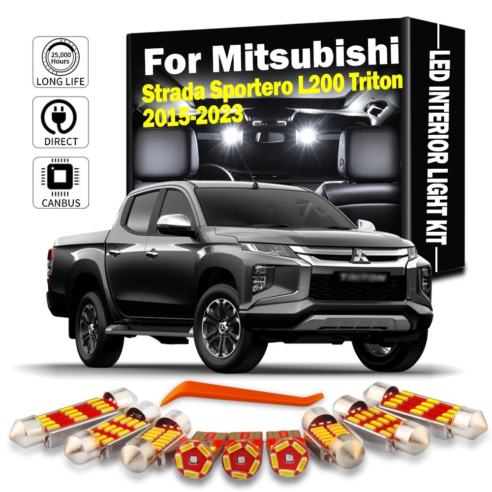 ชุดหลอดไฟ LED ติดภายในรถยนต์ สําหรับ Mitsubishi Strada Sportero L200 Triton 2015-2019 2020 2021 2021 2022 2023 11 ชิ้น