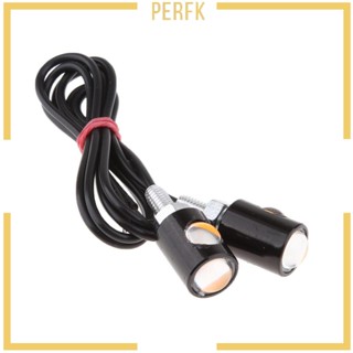 [Perfk] สกรูไฟ LED สีเหลืองอําพัน 12V สําหรับรถจักรยานยนต์ รถยนต์ 2 แพ็ค