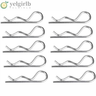 Yelgirlb คลิปเหล็กสปริง สีเงิน M4×75 มม. 5/32x2-15/16 นิ้ว สําหรับสวน 10 ชิ้น