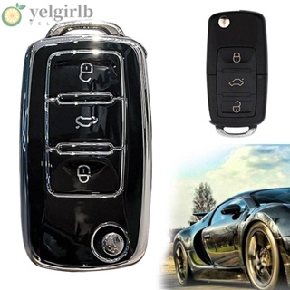 Yelgirlb ปลอกกุญแจรถยนต์ TPU แบบนิ่ม สําหรับ Volkswagen VW POLO Tiguan Passat Golf Scirocco Jetta Auto