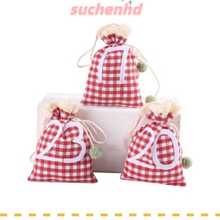 Suchenhd ถุงปฏิทิน อเนกประสงค์ 4×5.5 นิ้ว ลายสก๊อต ทนทาน ใช้ซ้ําได้ 24 ชิ้น