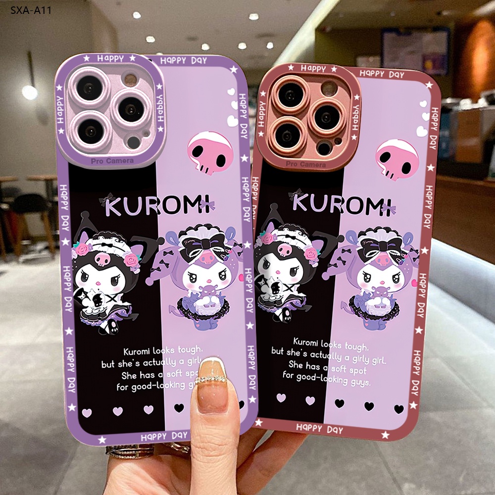 Compatible With Samsung Galaxy A11 A12 A31 A32 A42 A51 A71 4G 5G เคสซัมซุง สำหรับ Case Two Kuromi Soft Rubber Camera Protection Design Shockproof เคสโทรศัพท์ Soft Back Cover