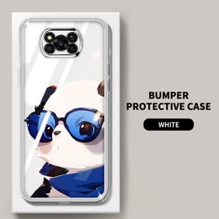 Ybd เคสโทรศัพท์มือถือแบบนิ่ม TPU ใส กันรอยเลนส์กล้อง ลายแพนด้าน่ารัก สําหรับ Xiaomi POCO X3 Pro POCO X3 NFC