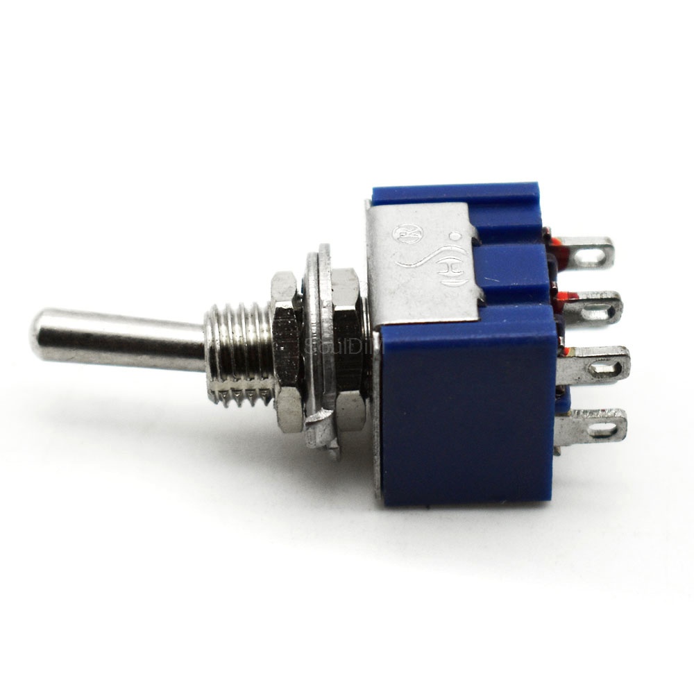 2pcs Mini 2 Way กีตาร์ไฟฟ้าเบสสลับสวิทช์ AC 125V 6A ON/ON สีแดง/สีฟ้า Elecric กีตาร์อุปกรณ์เสริม - รูปที่ 3