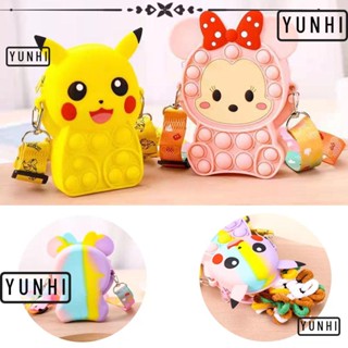 Yunhi กระเป๋าใส่เหรียญ ซิลิโคน ลาย Pikachu Minika คลายเครียด