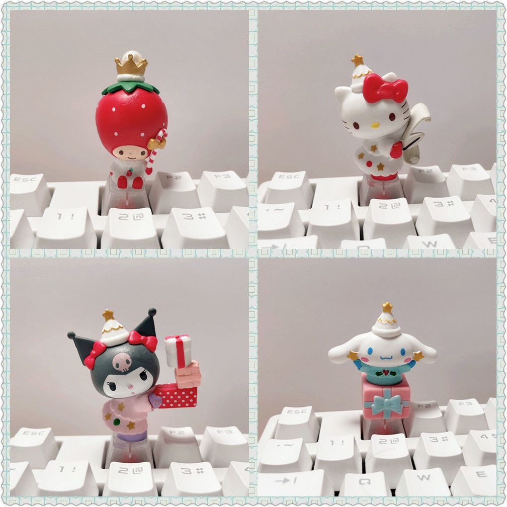 Kuromi Keycap Yugui สุนัขคริสต์มาส Melody น่ารัก Keycap Cross แกนคีย์บอร์ด Keycap เหมาะสําหรับแสงโปร