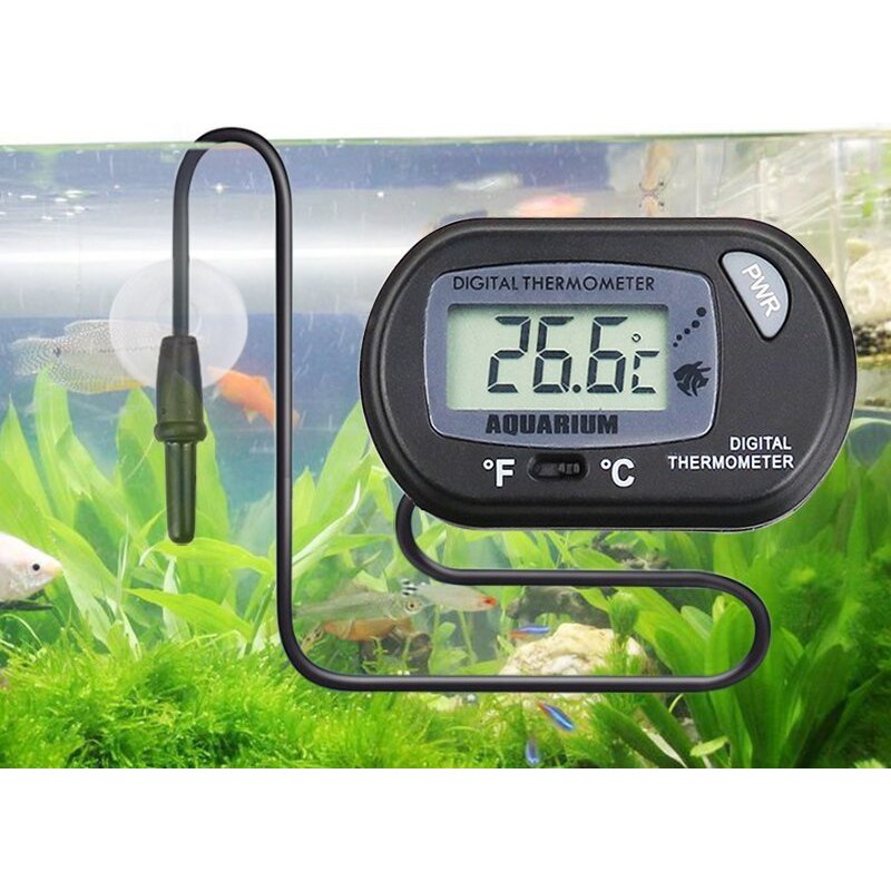 (ส่งไวใน1วัน) เทอร์โมมิเตอร์ตู้ปลา วัดอุณหภูมิน้ำ LED Digital Thermometer หัวโป๊ปคุณภาพสูง แถมฟรีถ่าน 1 ก้อน วัดอุณภูมิ