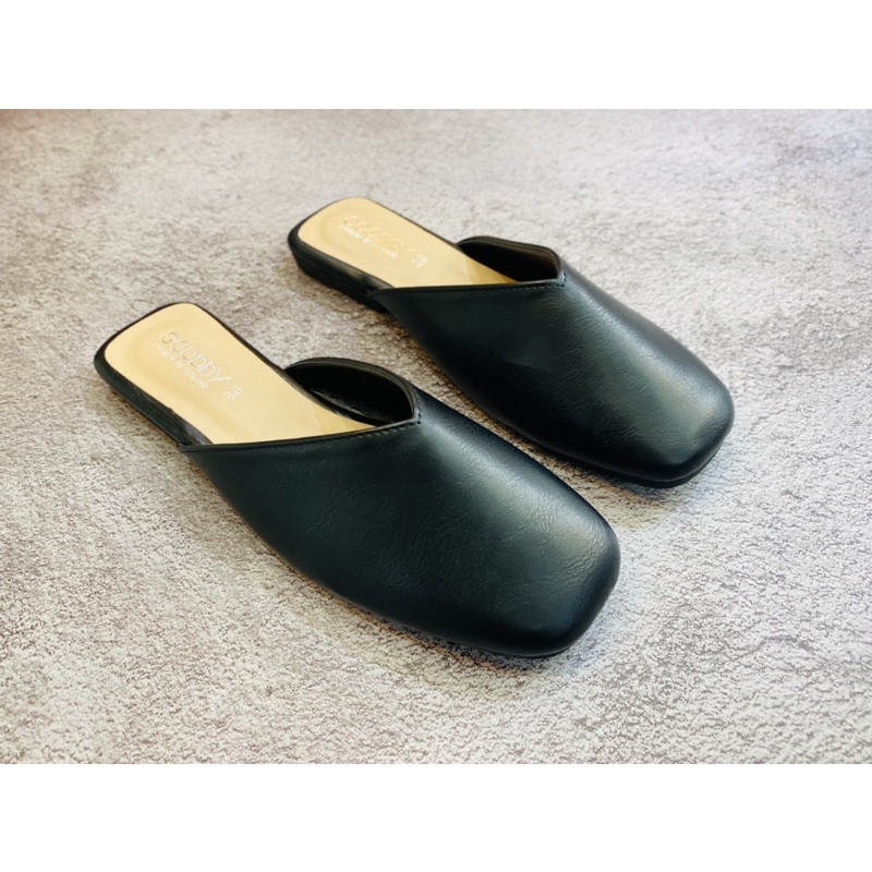 Gooddy พร้อมส่ง รองเท้าเปิดส้น รองเท้าส้นแบบหน้าเรียบGooddy