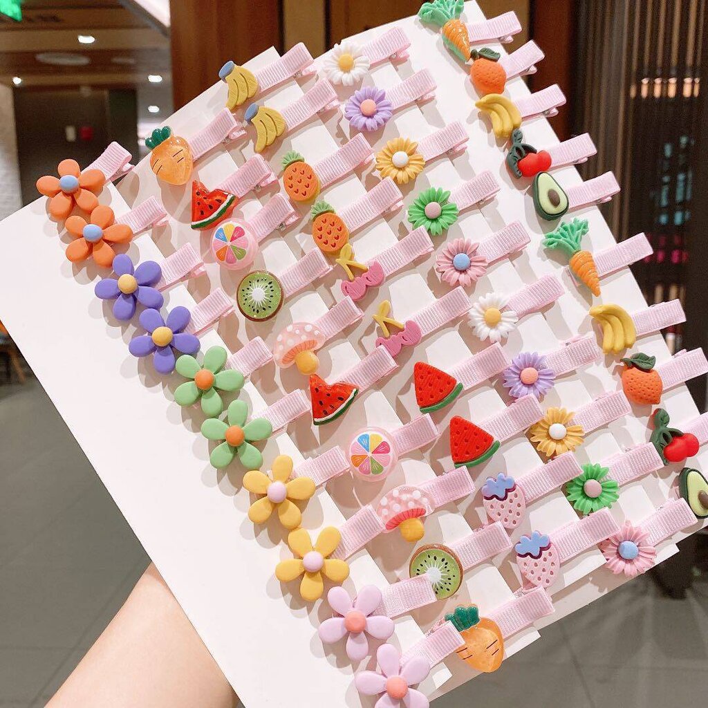 26CHAYA 10 ชิ้น กิ๊บติดผม น่ารัก กิ๊บดอกไม้ การ์ตูน สีสดใส