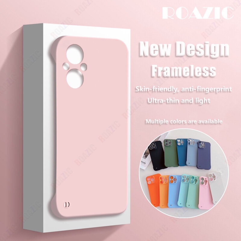 บาง Slim Frameless เคสโทรศัพท ์ สําหรับ OPPO Reno 7Z 5G/Reno 8Z 5G/Reno 11 Pro 5G Casing Simple Hard PC Candy สีป ้ องกันปกหลัง Reno7 Z 5G/Reno8 Z 5G