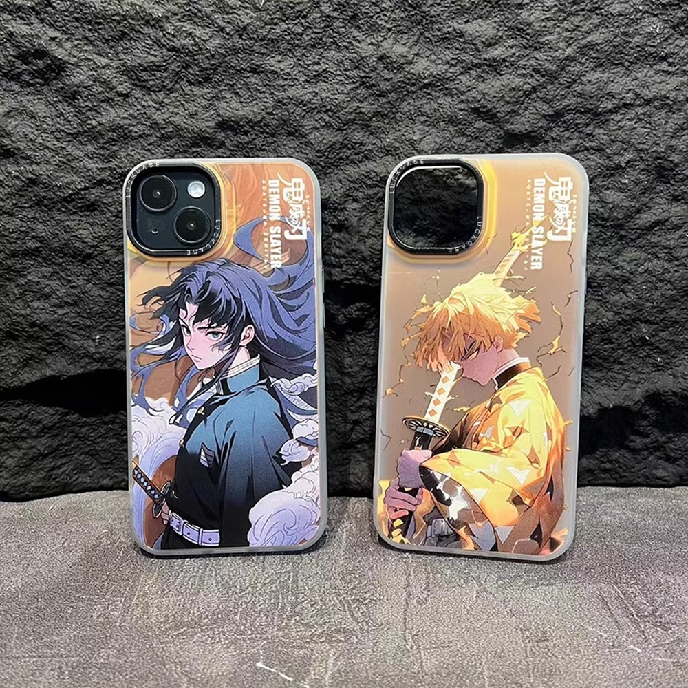 เคสมือถือ แบบแข็ง ลาย Demon Slayer Giyuu and Zenitsu ไล่โทนสี สําหรับ Samsung A14 A34 A24 A04 A04S A