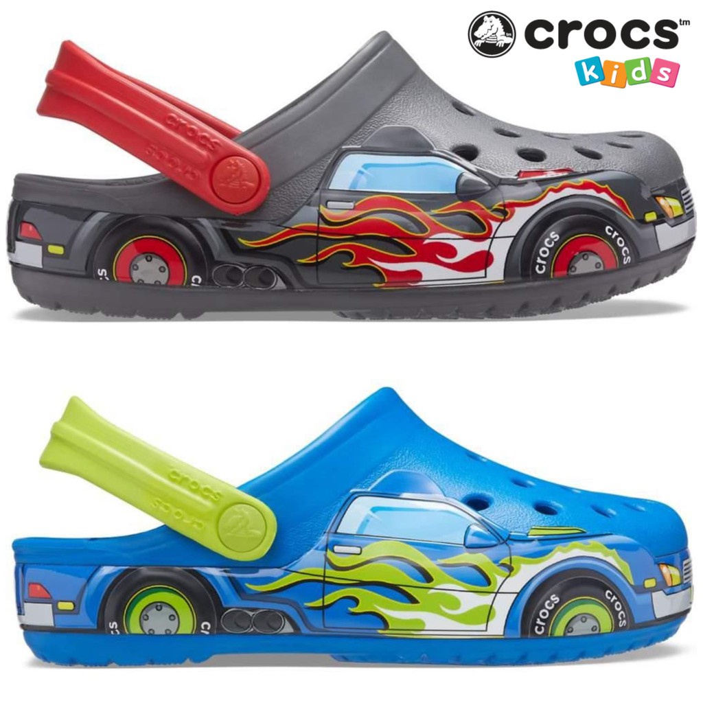 Crocs HOTWHEELS KIDS Crocs CHILDREN FUN LAB Crocs CARS Crocs KIDS รองเท้าแตะ 3D รองเท้าแตะรองเท้า