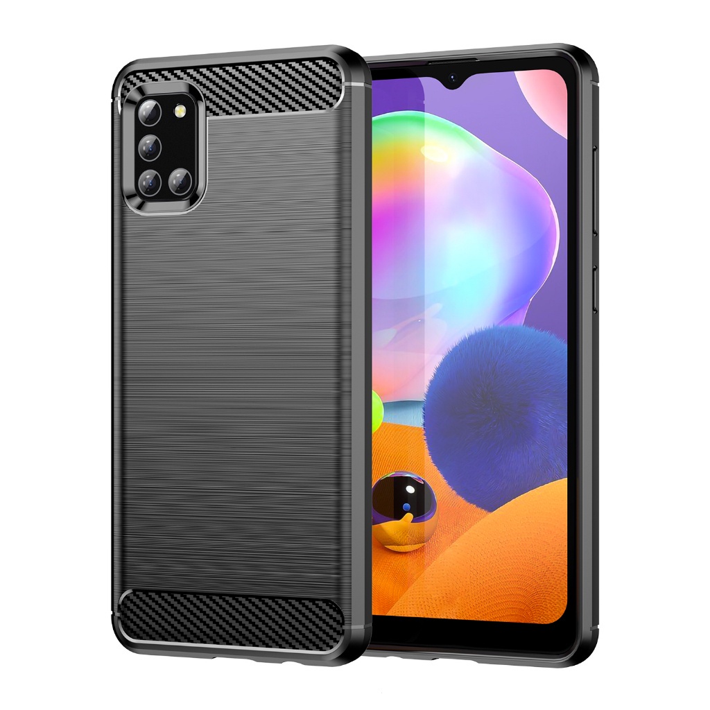สําหรับ Samsung Galaxy A31, แปรงคาร ์ บอนไฟเบอร ์ ป ้ องกันกรณีนุ ่ ม , ทนต ่ อแรงกระแทก , ป ้ องกันรอยขีดข ่ วน , ป ้ องกันเคสโทรศัพท ์ ธุรกิจ