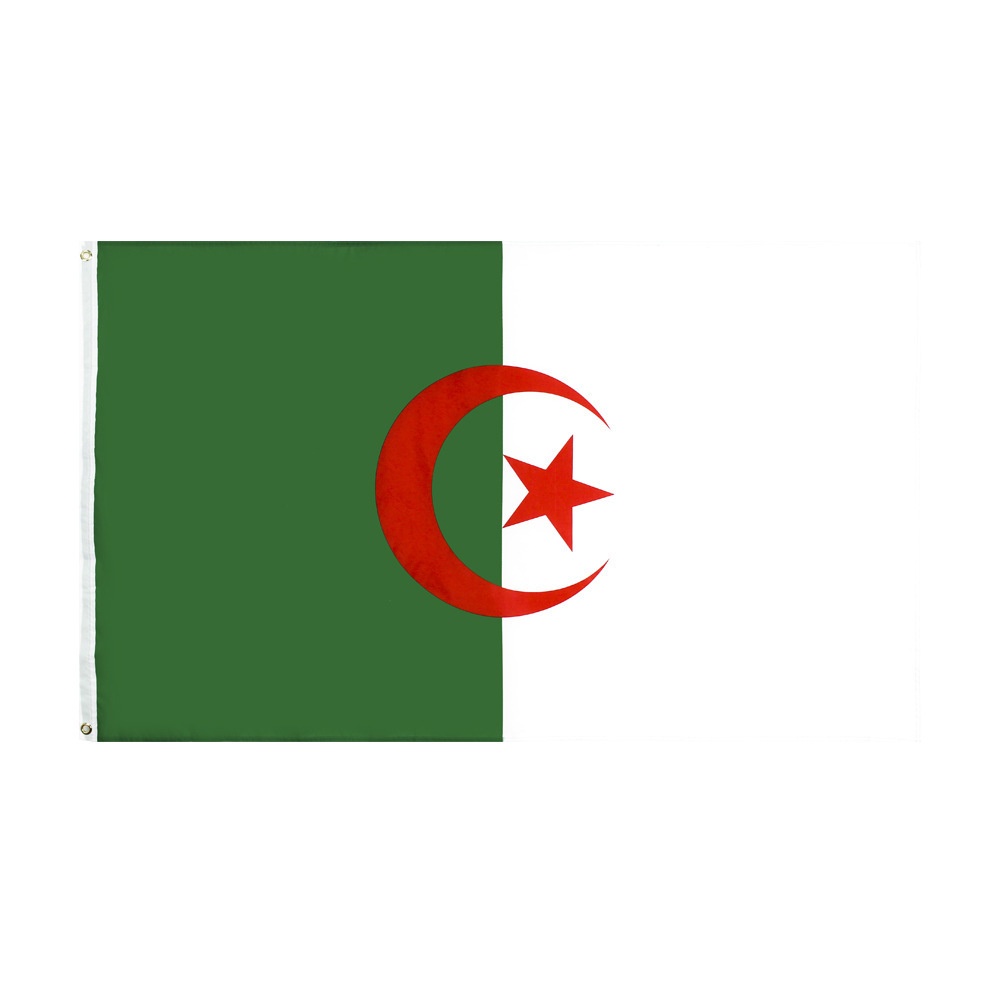 90 * 150 ซม. ธง Algeria 3 * 5Ft ผู้ผลิตธงโพลีเอสเตอร์ Algeria Flag