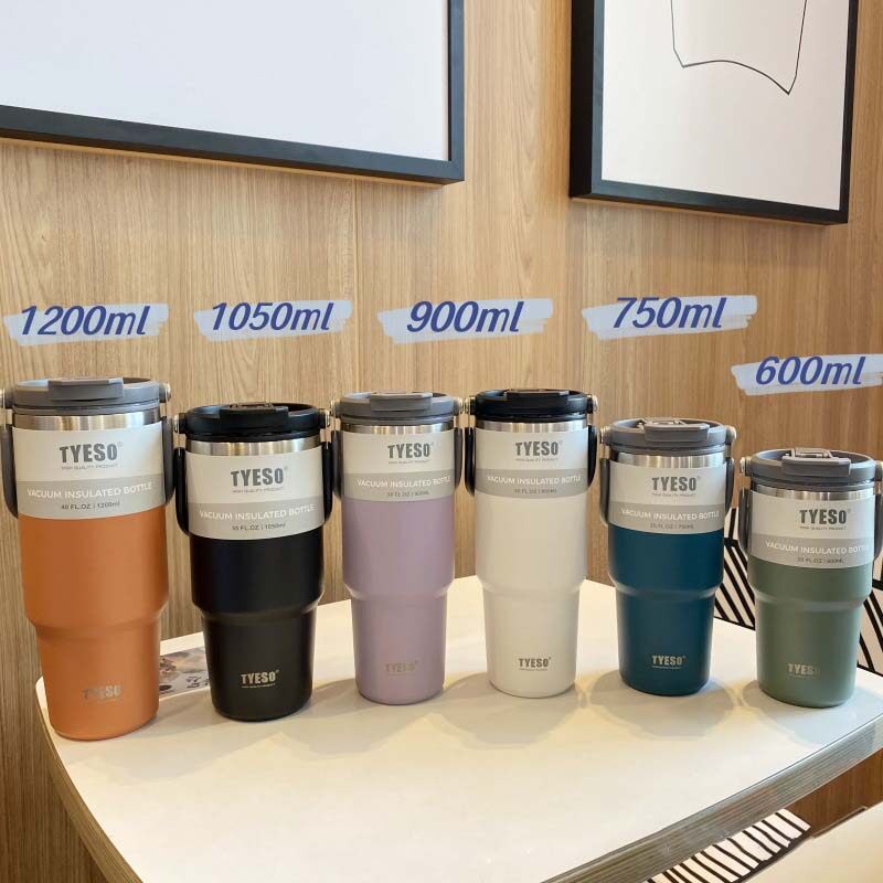 Tyeso แท้ หูหิ้ว แก้วเก็บอุณหภูมิ ร้อน/เย็น TYESO 600 750 900 1050 1200 ml.