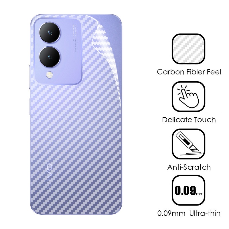 ฟิล์มกันรอยหลัง ฟิล์มหลังเคฟล่า Vivo Y17s VivoY17s Y 17s 4G 2023