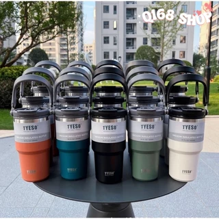 แก้วเก็บความเย็น Tyeso (ของแท้) แบบใหม่มีที่จับ หูหิ้ว แก้วสแตนเลส304=600ml/750ml/900ml/1050ml/1200ml