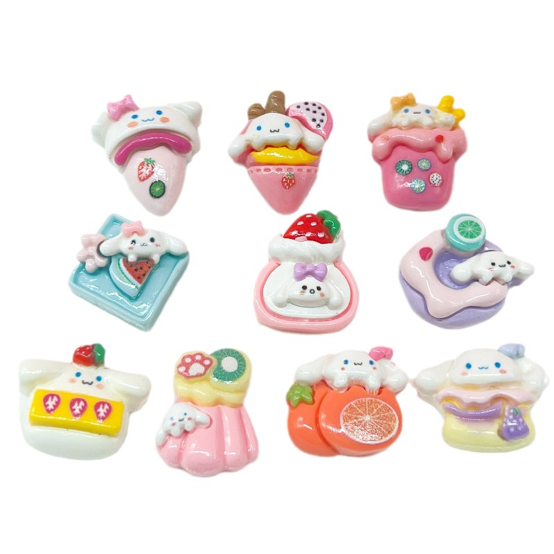 [2 #] Jibbitz Crocs กิ๊บติดผมเรซิ่น รูปกรวยไอศกรีม การ์ตูนสุนัขน่ารัก หูใหญ่ แวววาว DIY อุปกรณ์เสริม สําหรับทําผม QP