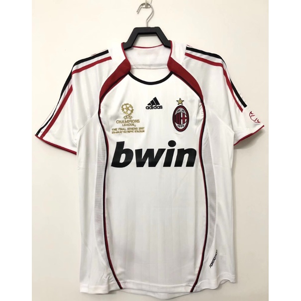 เสื้อกีฬาแขนสั้น ลายทีมชาติฟุตบอล Milan 06-07AC คุณภาพสูง สไตล์วินเทจ ไซซ์ S-XXL