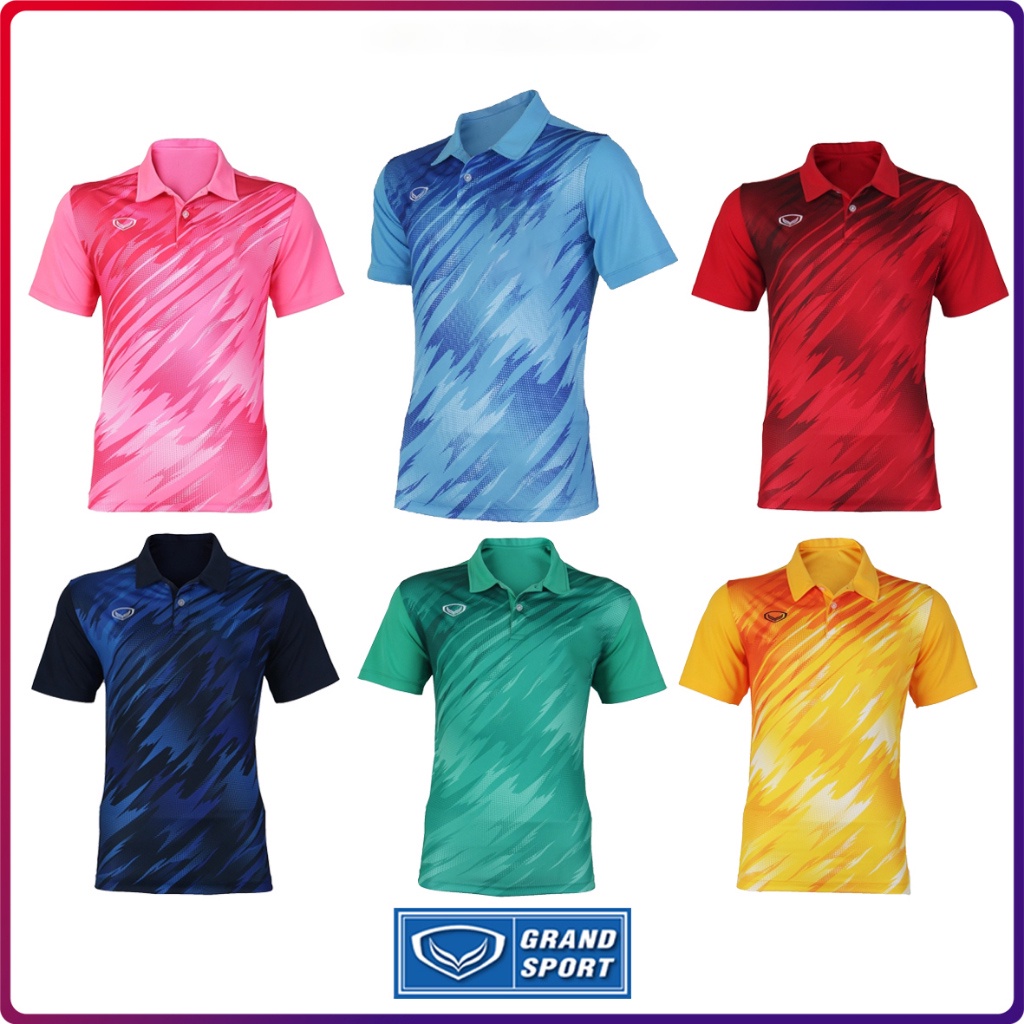 เสื้อ โปโลพิมพ์ลาย Grand sport เสื้อคอปก ชาย-หญิง