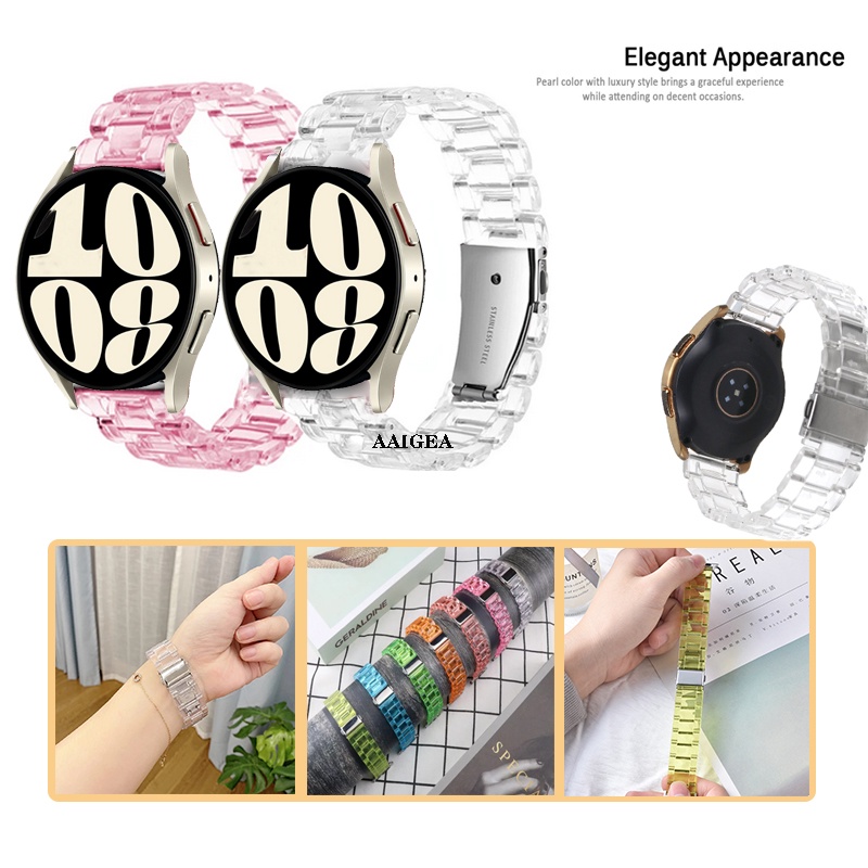 20/22 มม โปร่งใส น้ําหนักเบา เรซิ่น สําหรับ Samsung Galaxy Watch 7 FE 6 5 4 3 / Active 2 40/44 มม