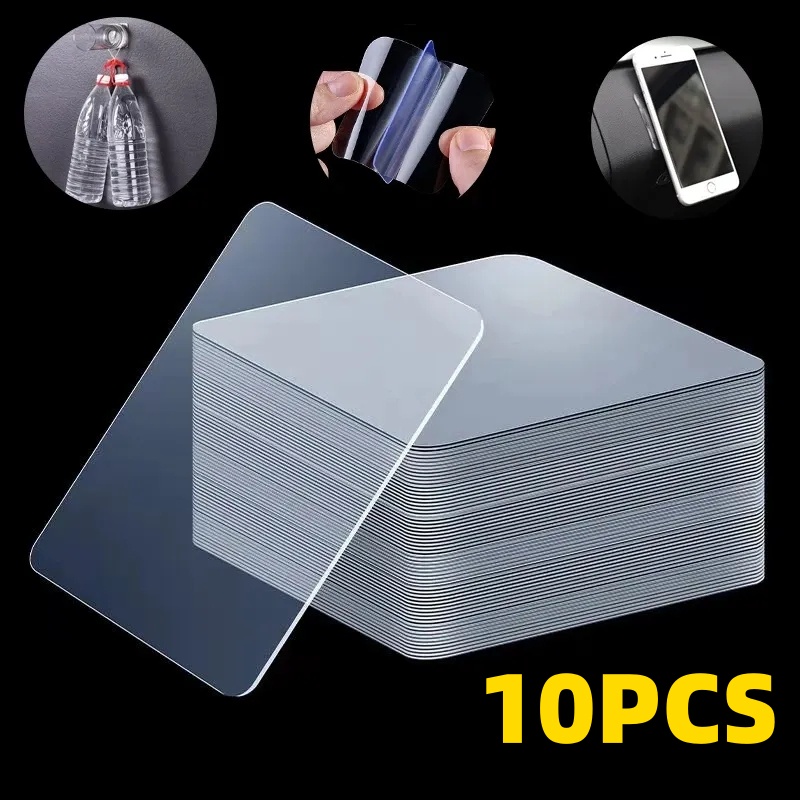สติกเกอร์นาโนใส ทรงสี่เหลี่ยม กันน้ํา 60x60 มม. 10 ชิ้น