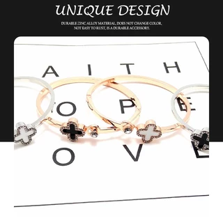🔥🔥🔥เครื่องประดับ สร้อยข้อมือ กําไลข้อมือ สเตนเลส ชุบทอง 18k รูปใบโคลเวอร์ เหมาะกับของขวัญ สไตล์เกาหลี สําหรับผู้หญิง