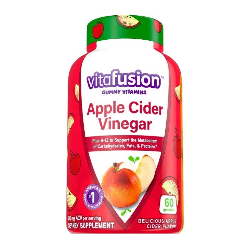 Vitafusion Apple Cider Vinegar Gummies 500 mg. (60กัมมี่) กัมมี่แอปเปิ้ลไซเดอร์