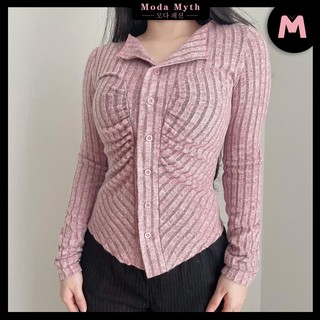 MODAMYTH HT04 - ATASAN WANITA KOREA STYLE SERUT LONG SLEEVE KEMEJA BASIC STRETCH RAJUT IMPORT