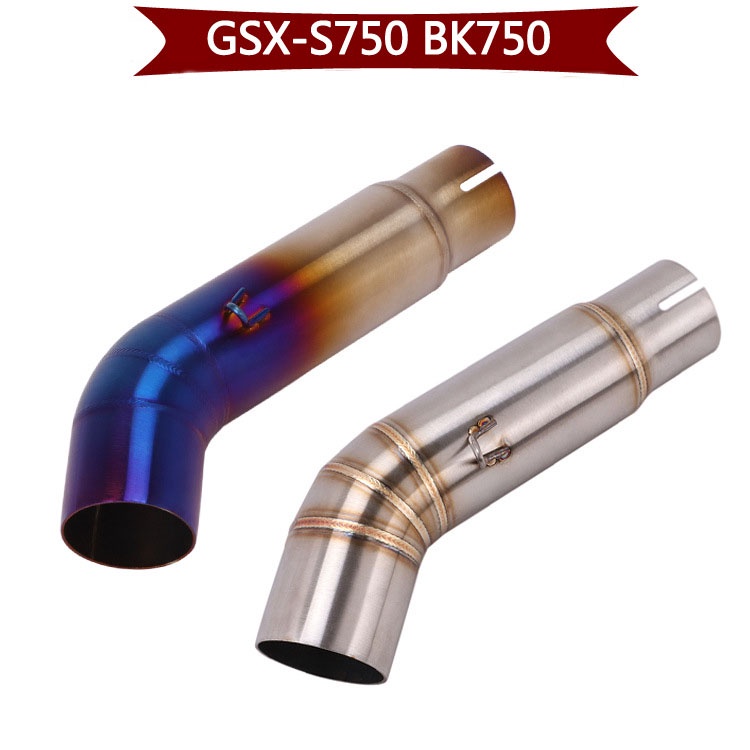 Slip-on รถจักรยานยนต์ GSX-S750 BK750 2017-2022 ท่อไอเสียกลาง Link ท่อ Midpipe เชื่อมต่อกับปลายท่อไอเ
